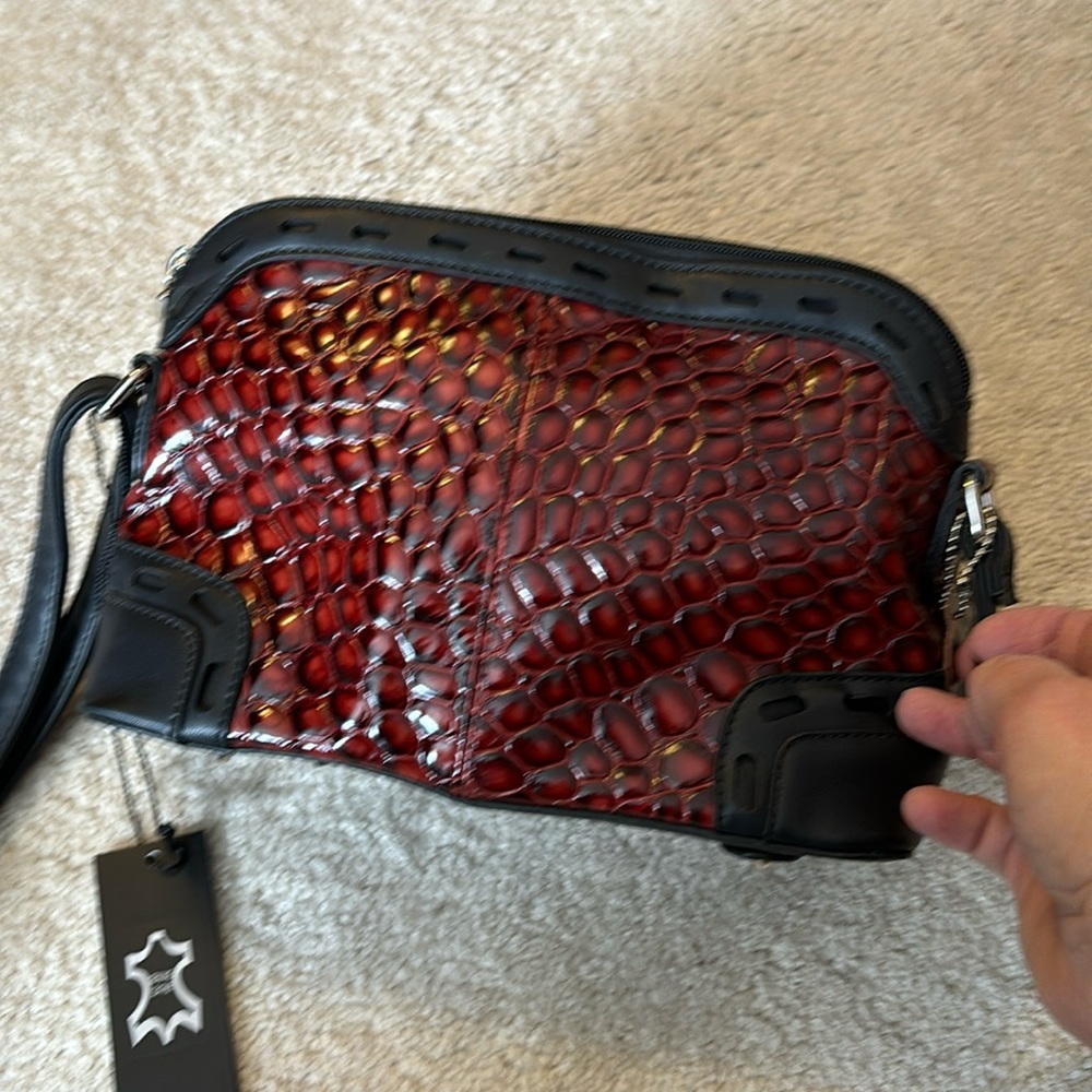 MC red leather bag NWT